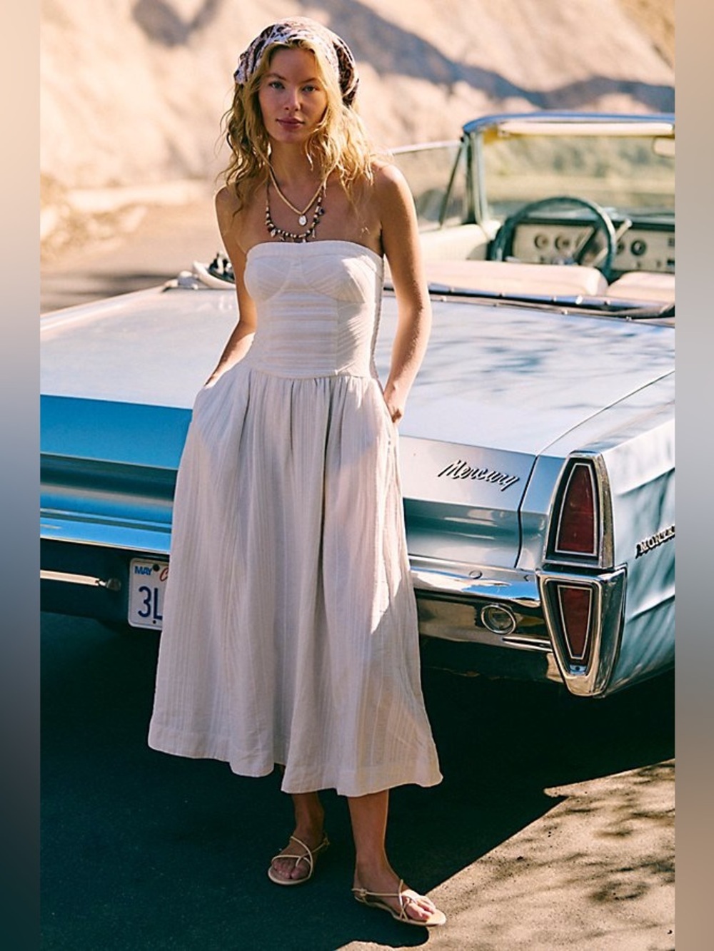 FREE PEOPLE | ✨NEW✨ Marbella Midi Dress in Cornflower Blue - Picture 5 of 7